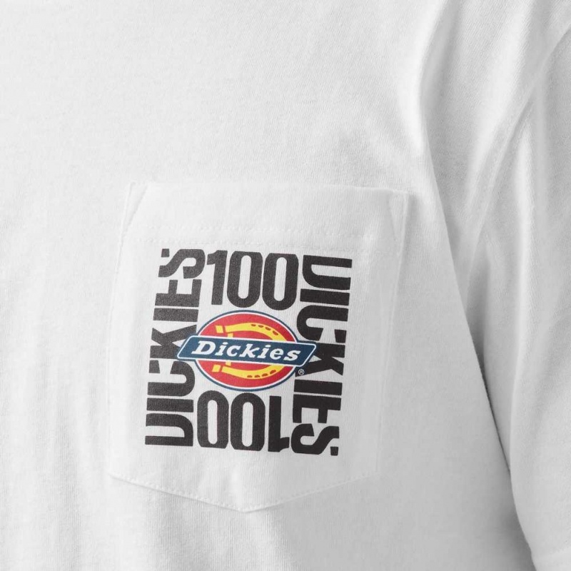 Dickies 100 Year Anniversary T-Shirt Bílé | CZ0000990