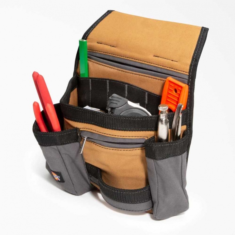 Dickies 11-Pocket Tool Pouch Hnědé | CZ0000436