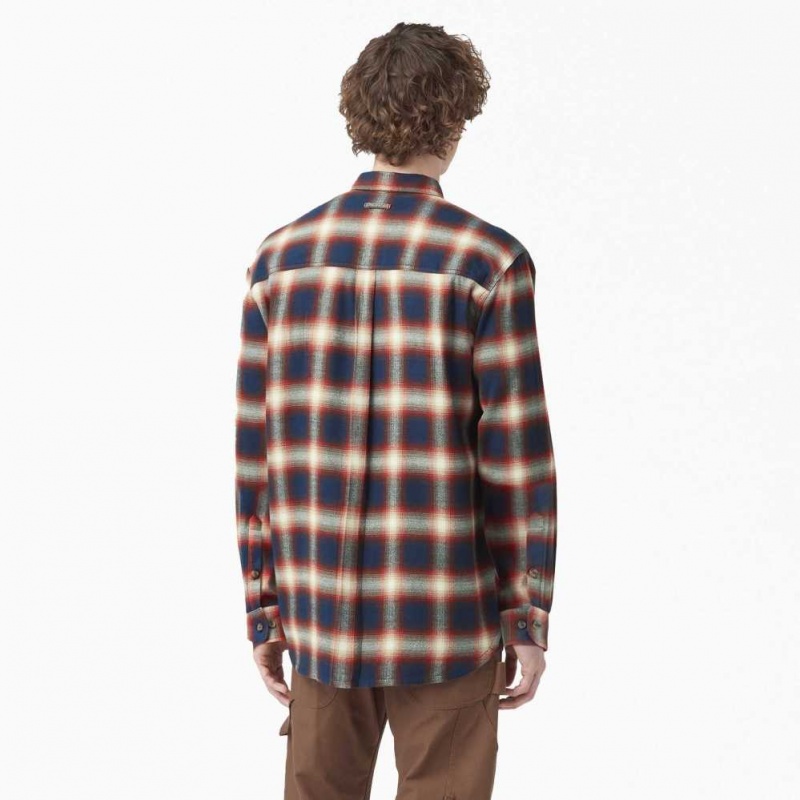 Dickies 1922 Flannel Shirt Červené Tmavě Tmavě Blankyt | CZ0001183