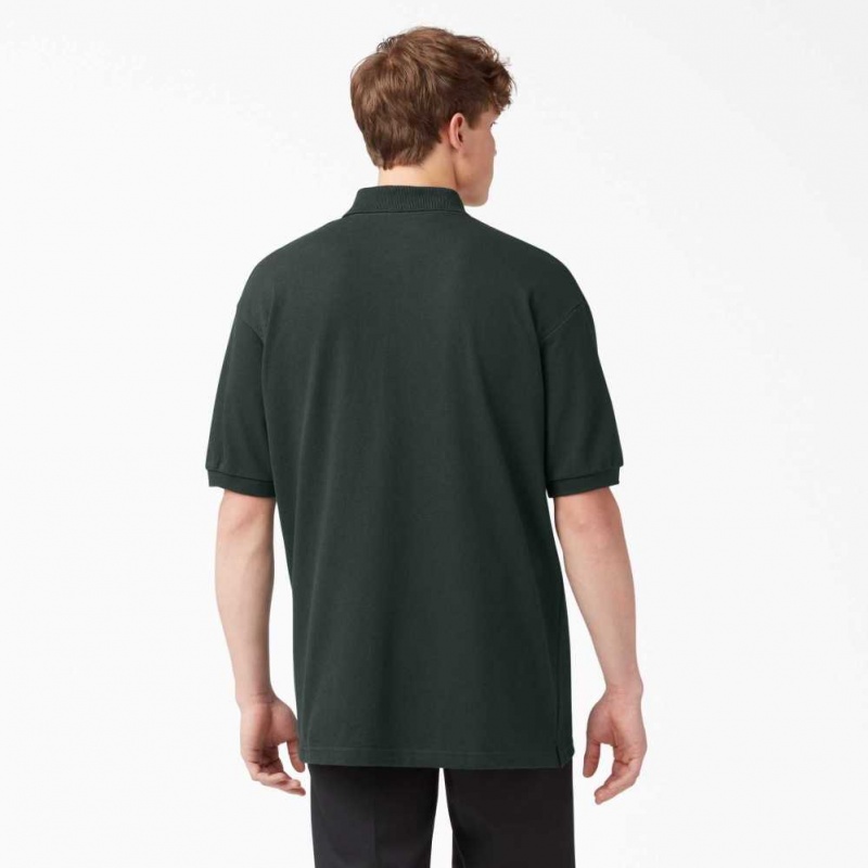 Dickies Adult Size Piqué Krátké Sleeve Polo Zelene | CZ0001242