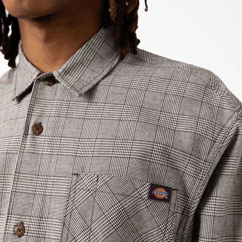 Dickies Bakerhill Long Sleeve Shirt Hnědé | CZ0001200