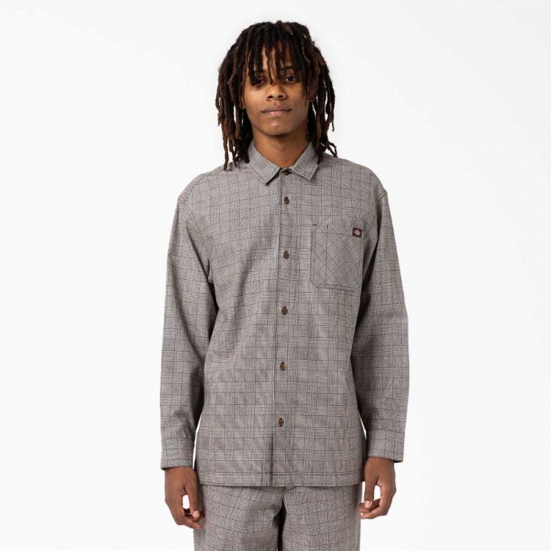 Dickies Bakerhill Long Sleeve Shirt Hnědé | CZ0001200