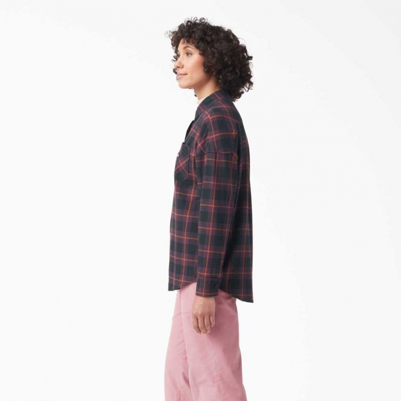 Dickies Bakerhill Oversized Shirt Černé | CZ0001295