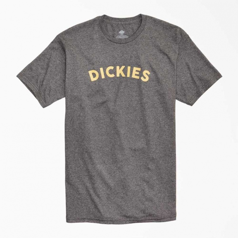 Dickies Block Text Grafická T-Shirt Charcoal Gray Heather | CZ0000660