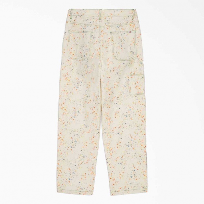 Dickies Brain Dead Paint Splatter Platene Pants Bílé | CZ0001559