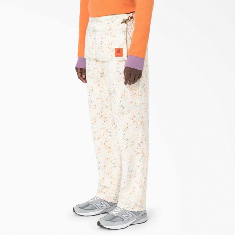 Dickies Brain Dead Paint Splatter Platene Pants Bílé | CZ0001559