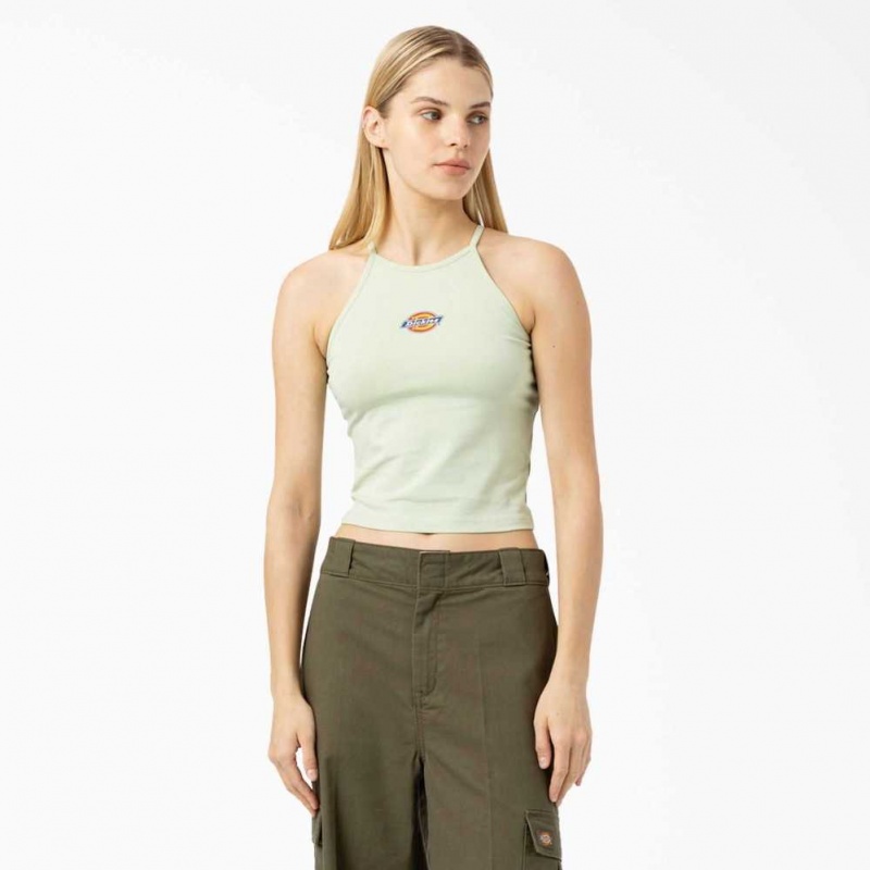 Dickies Chain Lake Cropped Tank Top Zelene | CZ0000353