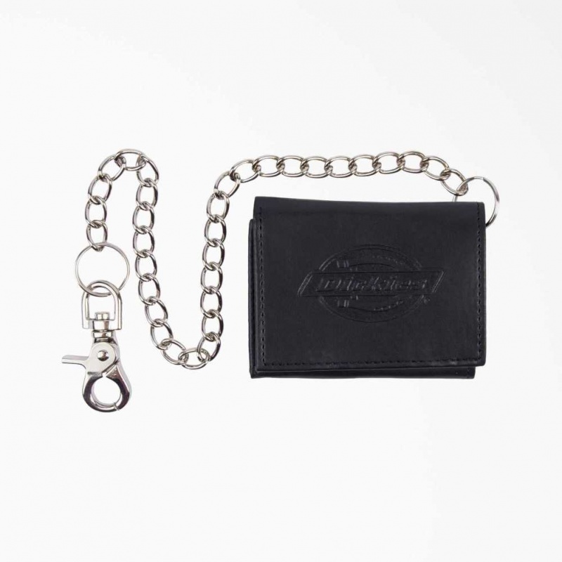 Dickies Chain Trifold Wallet Černé | CZ0000296