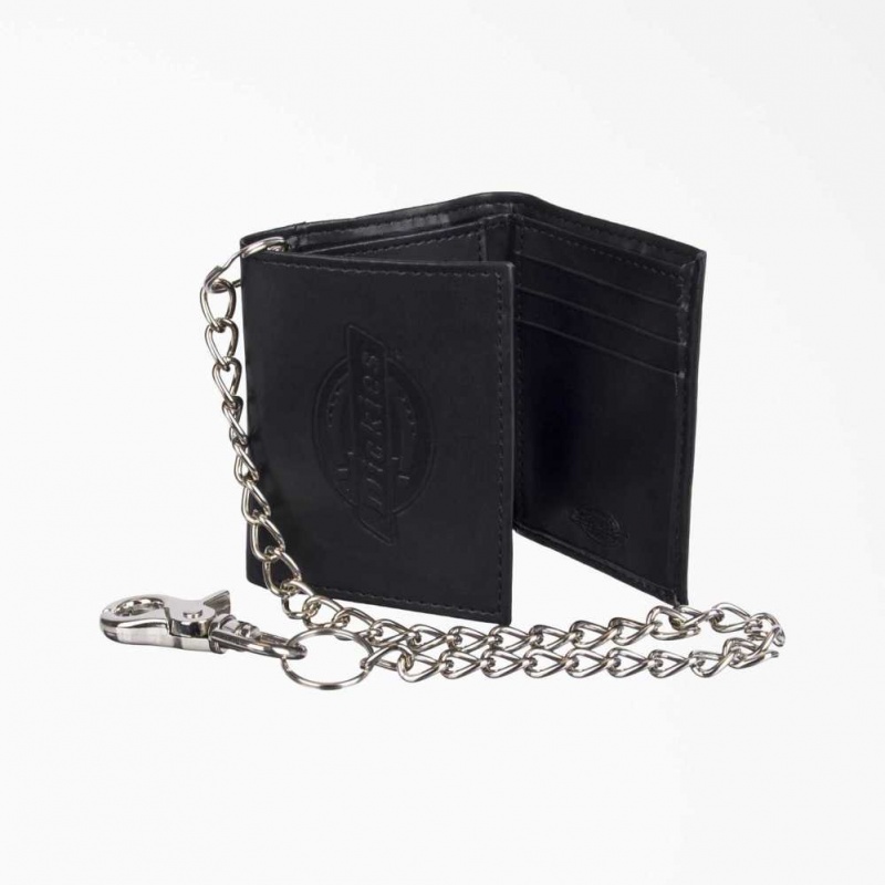 Dickies Chain Trifold Wallet Černé | CZ0000296