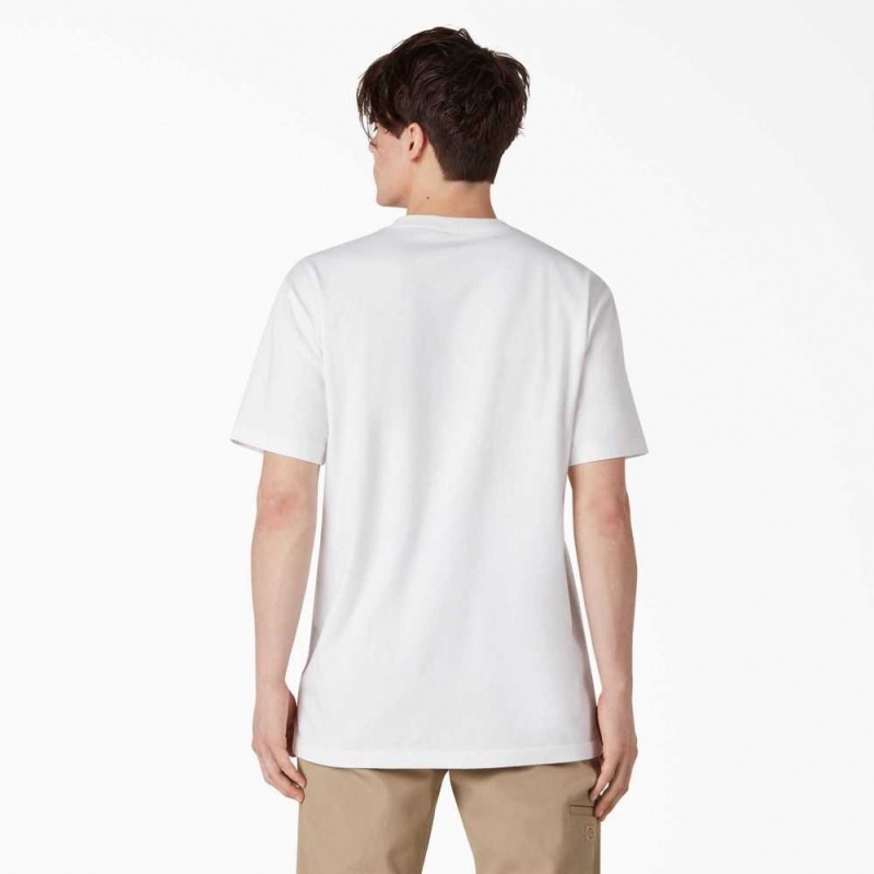 Dickies Chest Logo Pocket T-Shirt Bílé | CZ0000997