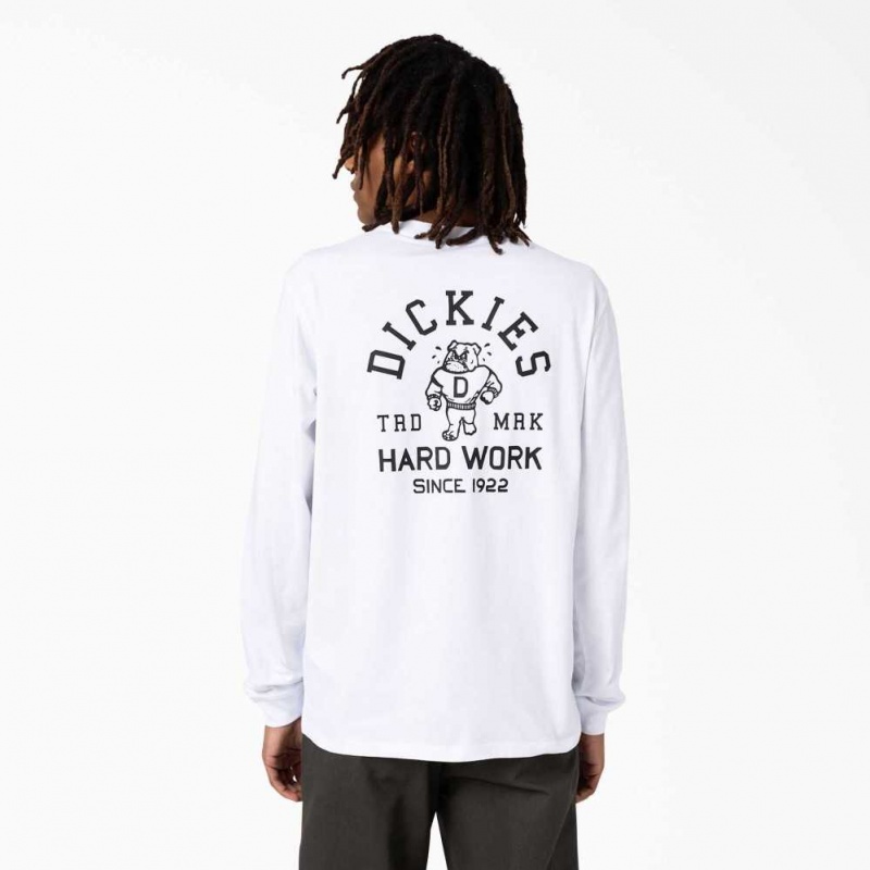 Dickies Cleveland Long Sleeve T-Shirt Bílé | CZ0000981