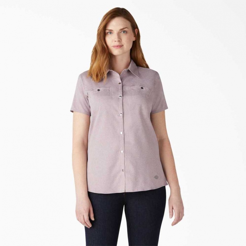 Dickies Cooling Krátké Sleeve Pracovní Shirt Lilac Heather | CZ0001256