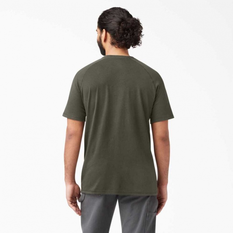 Dickies Cooling Krátké Sleeve T-Shirt Zelene | CZ0000894