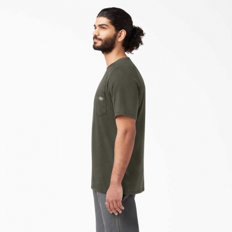 Dickies Cooling Krátké Sleeve T-Shirt Zelene | CZ0000894