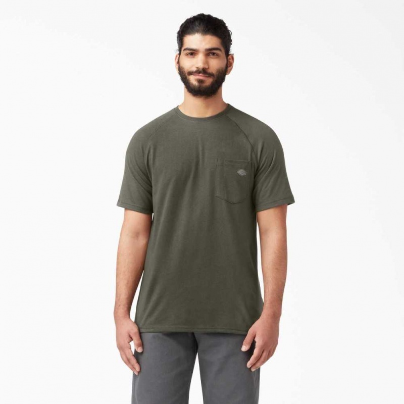 Dickies Cooling Krátké Sleeve T-Shirt Zelene | CZ0000894