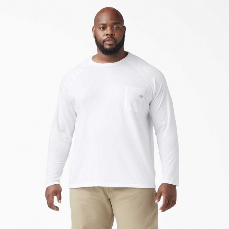 Dickies Cooling Long Sleeve T-Shirt Bílé | CZ0000999