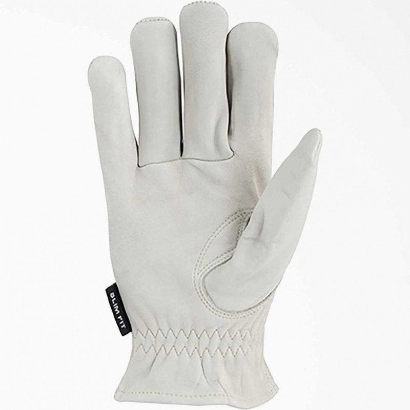 Dickies Cowhide Læder Driver Gloves Bílé | CZ0002104