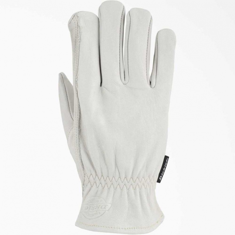 Dickies Cowhide Læder Driver Gloves Bílé | CZ0002104