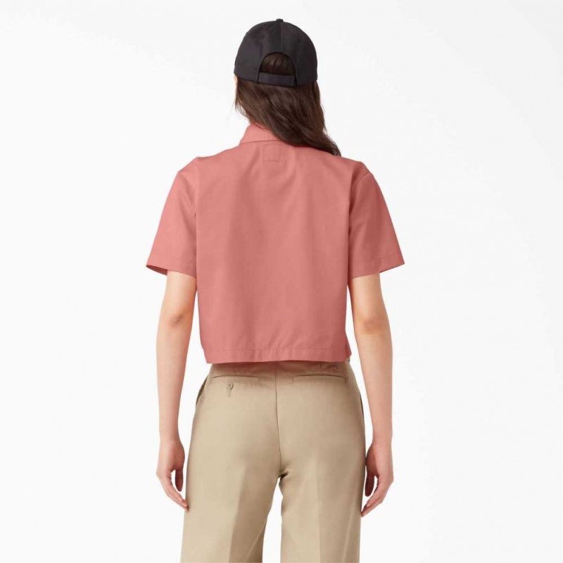 Dickies Cropped Krátké Sleeve Pracovní Shirt Rinsed Rosette | CZ0000398