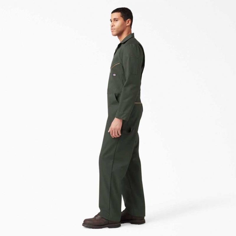 Dickies Deluxe Blended Long Sleeve Coveralls Olivy Zelené Zelene | CZ0002250