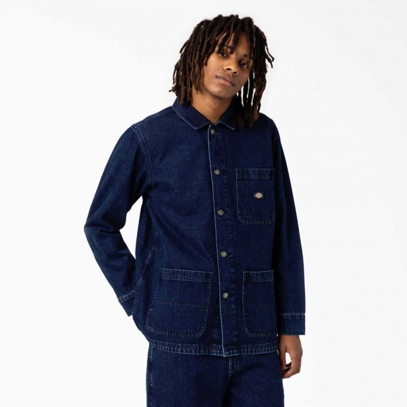 Dickies Denim Chore Coat Indigo Blankyt | CZ0002283