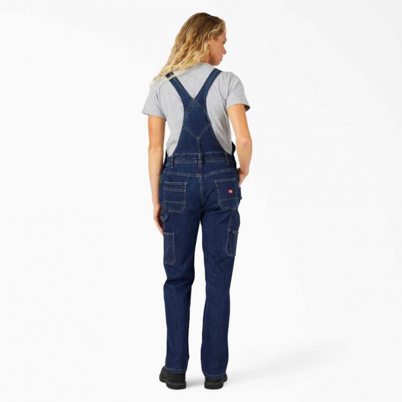 Dickies Denim Double Front Bib Overalls Tmavě Blankyt | CZ0001598