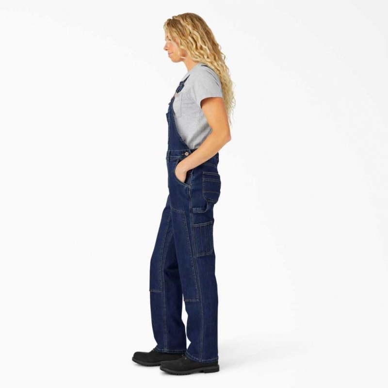 Dickies Denim Double Front Bib Overalls Tmavě Blankyt | CZ0001598