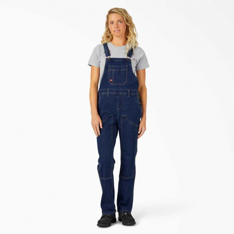 Dickies Denim Double Front Bib Overalls Tmavě Blankyt | CZ0001598