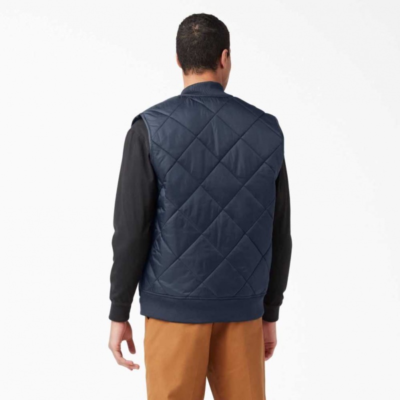 Dickies Diamond Prošívaný Vest Tmavě Tmavě Blankyt | CZ0000318