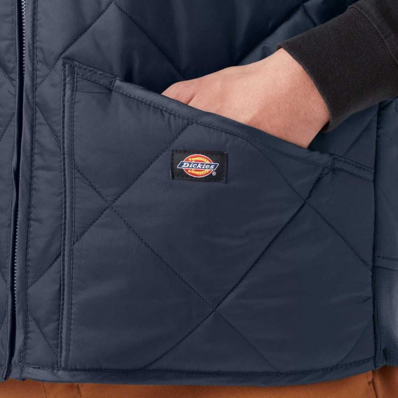 Dickies Diamond Prošívaný Vest Tmavě Tmavě Blankyt | CZ0000318