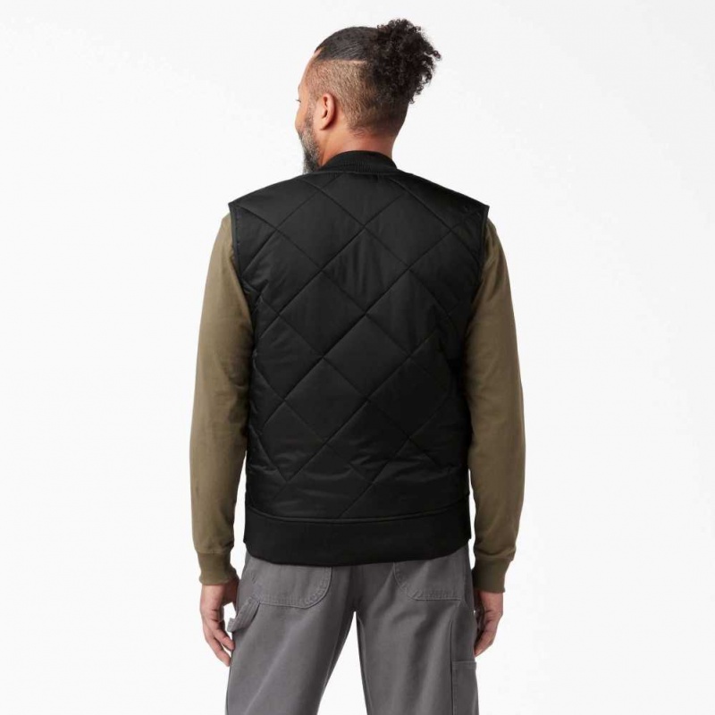 Dickies Diamond Prošívaný Vest Černé | CZ0000305