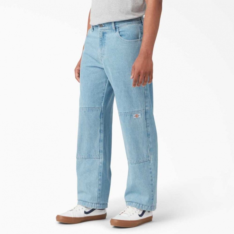 Dickies Double Knee Denim Pants Světle | CZ0002144