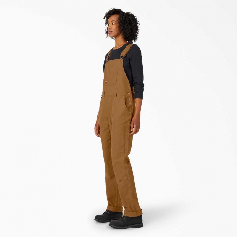 Dickies Duck Double Front Bib Overalls Hnědé | CZ0001587