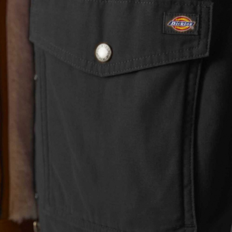 Dickies Duck High Pile Fleece Podšité Chore Coat Černé | CZ0002273