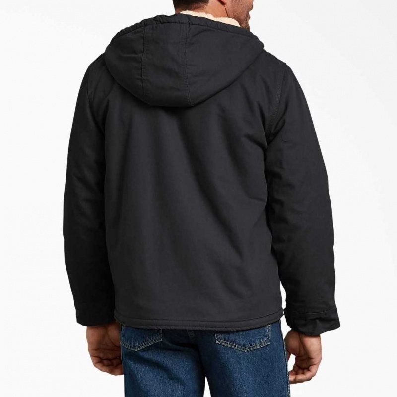 Dickies Duck High Pile Fleece Podšité S Kapucí Jacket Černé | CZ0001802