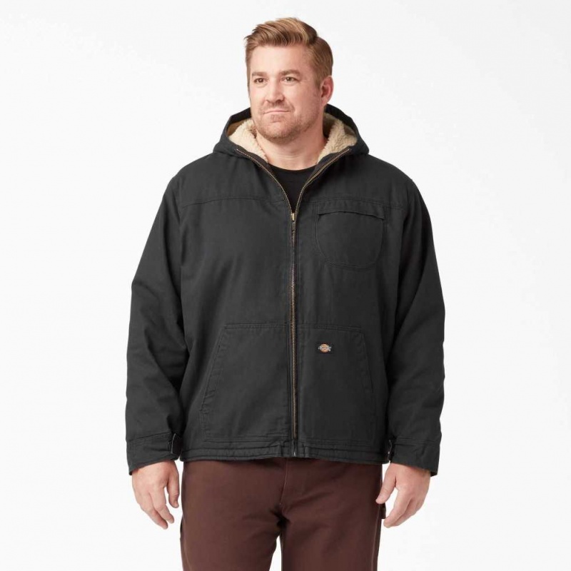 Dickies Duck High Pile Fleece Podšité S Kapucí Jacket Černé | CZ0001802