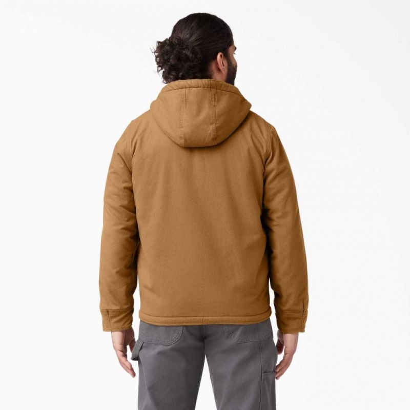 Dickies Duck High Pile Fleece Podšité S Kapucí Jacket Hnědé | CZ0001806