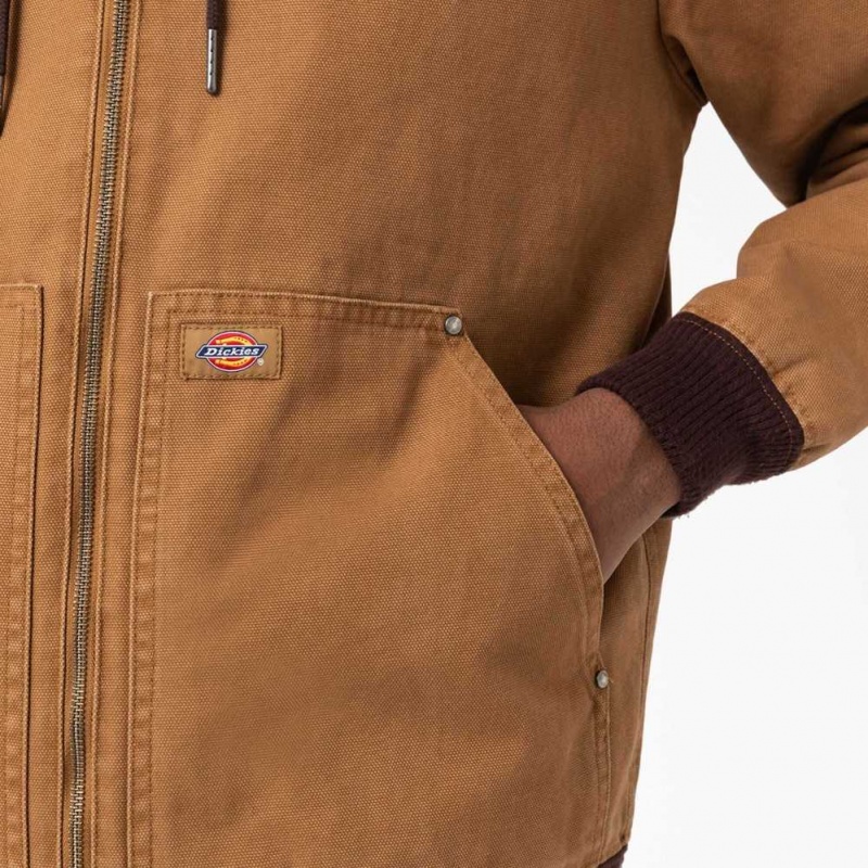 Dickies Duck S Kapucí Bomber Jacket Hnědé | CZ0001810