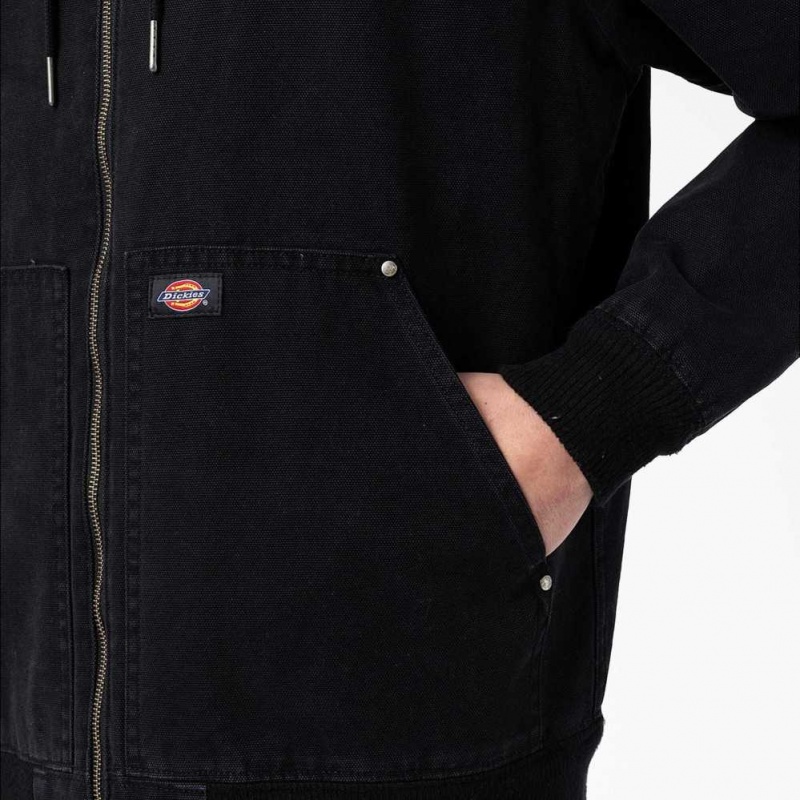 Dickies Duck S Kapucí Bomber Jacket Černé | CZ0001809