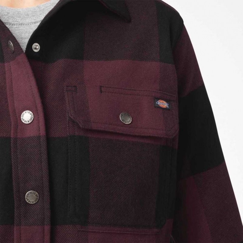 Dickies DuraTech Renegade Flannel Shirt Vínové | CZ0001203