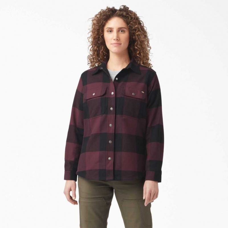 Dickies DuraTech Renegade Flannel Shirt Vínové | CZ0001204