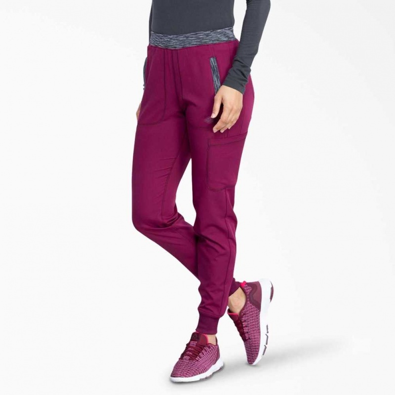 Dickies Dynamix Jogger Scrub Pants Wine | CZ0001437