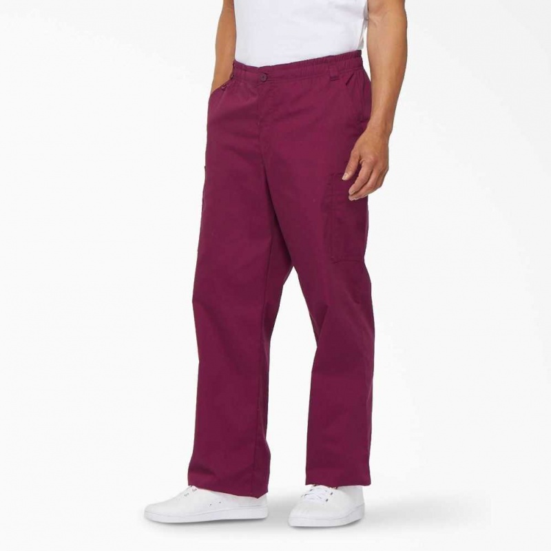 Dickies EDS Signature Cargo Scrub Pants Wine | CZ0001439