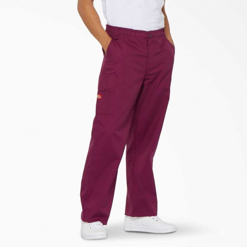 Dickies EDS Signature Cargo Scrub Pants Wine | CZ0001439