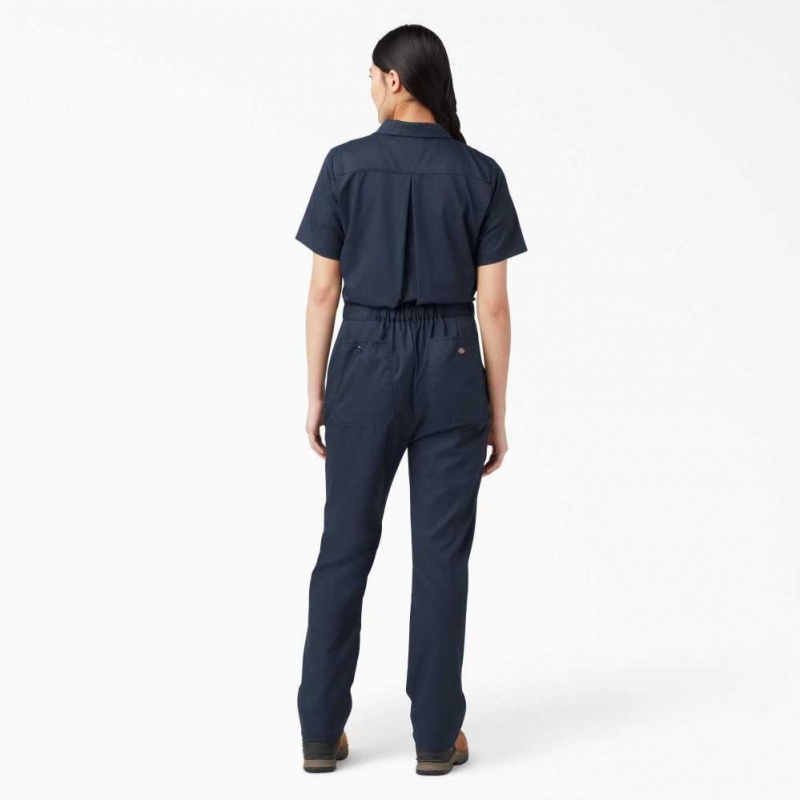 Dickies FLEX Cooling Krátké Sleeve Coveralls Tmavě Tmavě Blankyt | CZ0002230