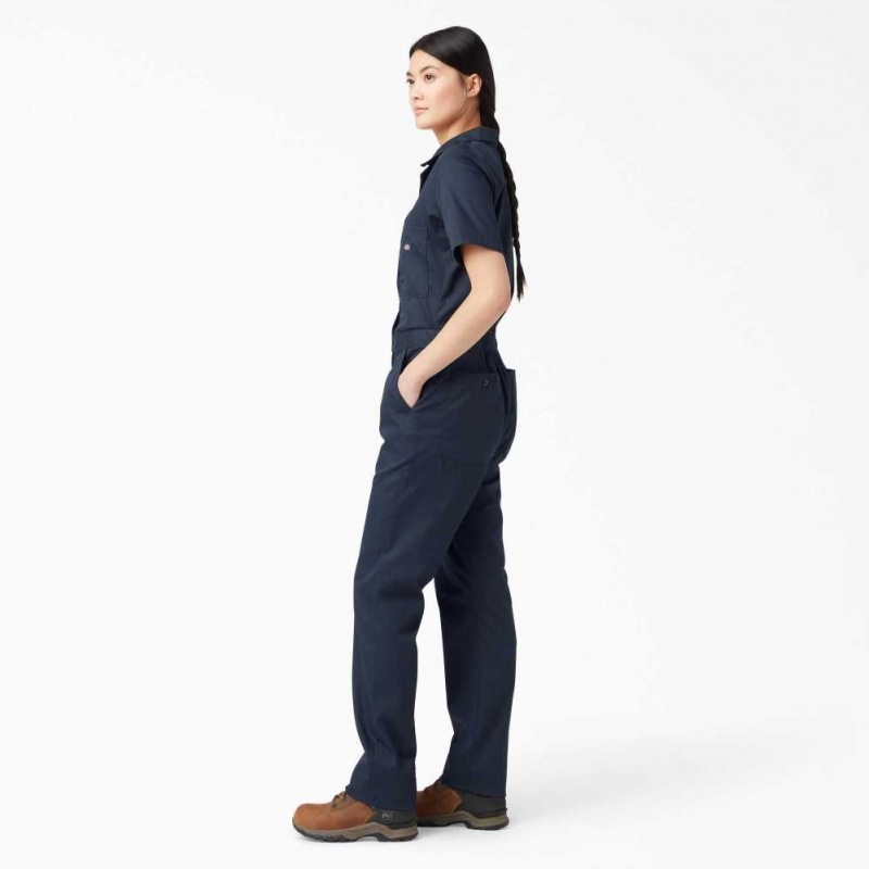 Dickies FLEX Cooling Krátké Sleeve Coveralls Tmavě Tmavě Blankyt | CZ0002230