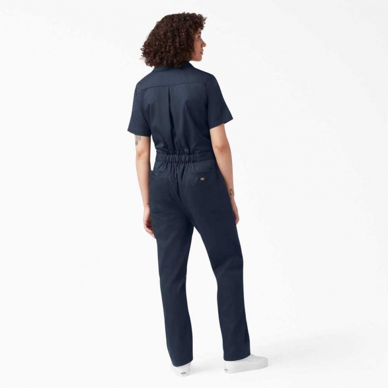 Dickies FLEX Cooling Krátké Sleeve Coveralls Tmavě Tmavě Blankyt | CZ0002230