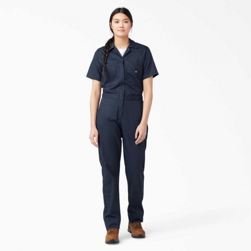 Dickies FLEX Cooling Krátké Sleeve Coveralls Tmavě Tmavě Blankyt | CZ0002230