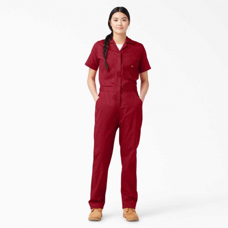 Dickies FLEX Cooling Krátké Sleeve Coveralls Červené | CZ0002235