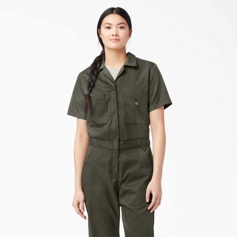 Dickies FLEX Cooling Krátké Sleeve Coveralls Zelene | CZ0002248